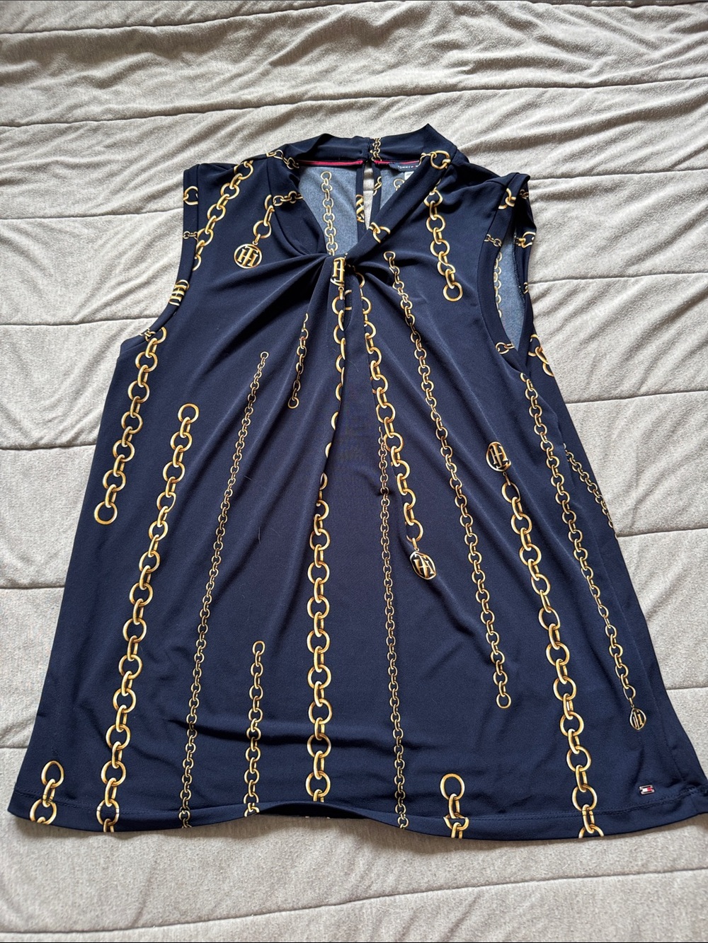 Tommy Hilfiger Navy Shell with Gold Chain Motif